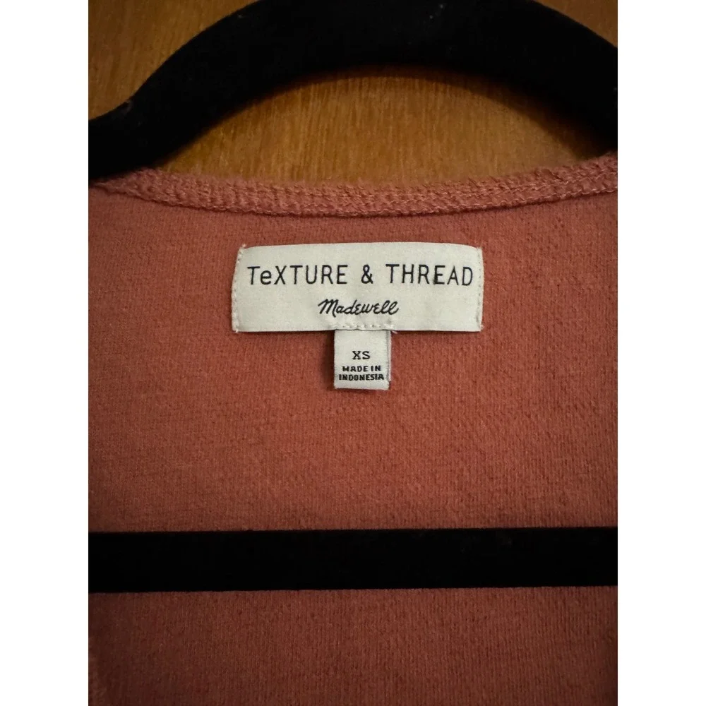 Madewell Texture & Thread Terracotta Cotton Wrap Top Puff Sleeve XS